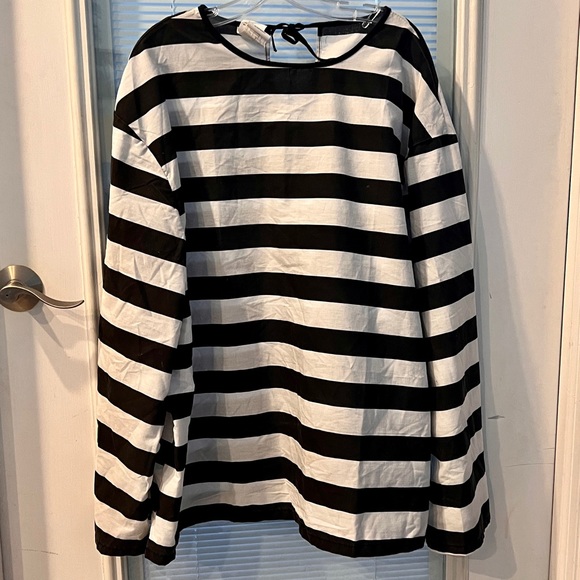 Halloween black/white set prisoner/ inmate/ convict costume. XL unisex. - Picture 2 of 7